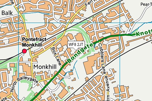 WF8 2JT map - OS VectorMap District (Ordnance Survey) WF8 2JT map - OS VectorMap District (Ordnance Survey)