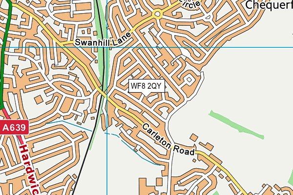 WF8 2QY map - OS VectorMap District (Ordnance Survey) WF8 2QY map - OS VectorMap District (Ordnance Survey)
