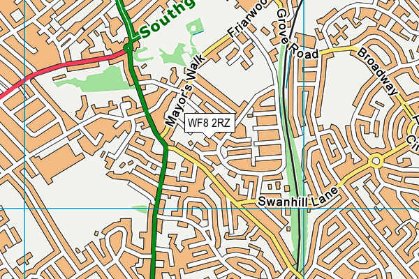 WF8 2RZ map - OS VectorMap District (Ordnance Survey) WF8 2RZ map - OS VectorMap District (Ordnance Survey)