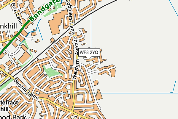 WF8 2YQ map - OS VectorMap District (Ordnance Survey) WF8 2YQ map - OS VectorMap District (Ordnance Survey)