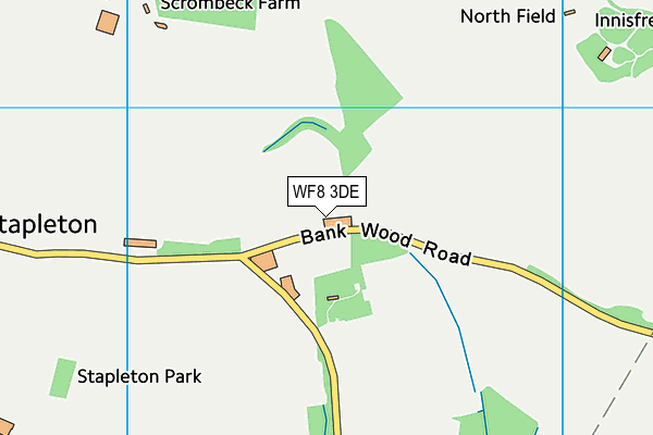 WF8 3DE map - OS VectorMap District (Ordnance Survey) WF8 3DE map - OS VectorMap District (Ordnance Survey)