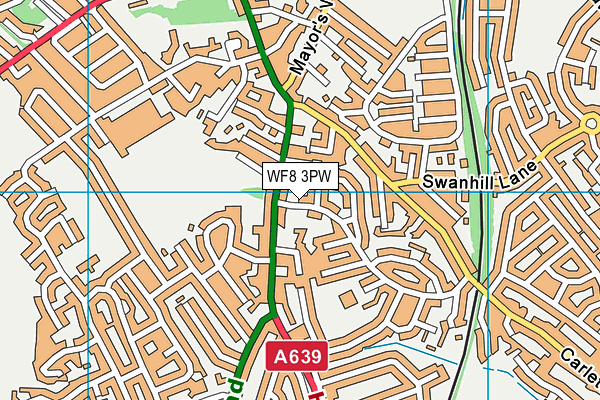 WF8 3PW map - OS VectorMap District (Ordnance Survey) WF8 3PW map - OS VectorMap District (Ordnance Survey)
