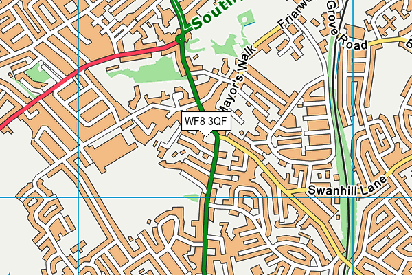 WF8 3QF map - OS VectorMap District (Ordnance Survey) WF8 3QF map - OS VectorMap District (Ordnance Survey)