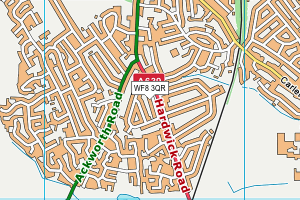 WF8 3QR map - OS VectorMap District (Ordnance Survey)
