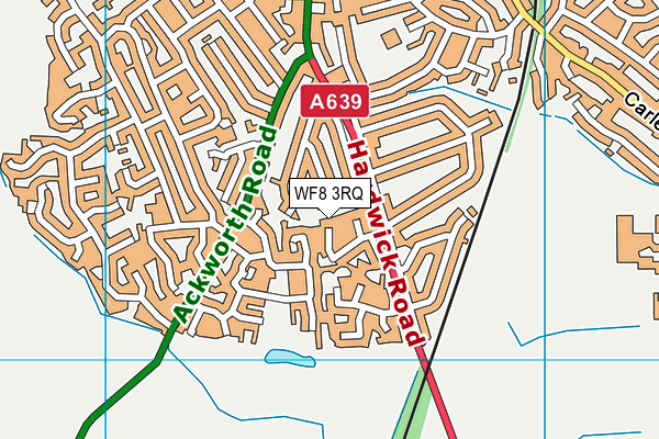 WF8 3RQ map - OS VectorMap District (Ordnance Survey) WF8 3RQ map - OS VectorMap District (Ordnance Survey)