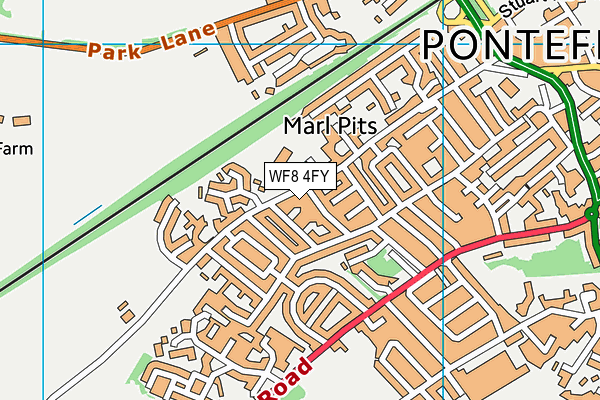 WF8 4FY map - OS VectorMap District (Ordnance Survey) WF8 4FY map - OS VectorMap District (Ordnance Survey)