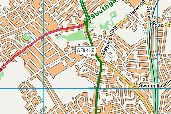 WF8 4HZ map - OS VectorMap District (Ordnance Survey) WF8 4HZ map - OS VectorMap District (Ordnance Survey)
