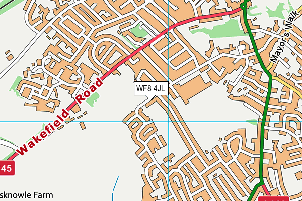 WF8 4JL map - OS VectorMap District (Ordnance Survey) WF8 4JL map - OS VectorMap District (Ordnance Survey)