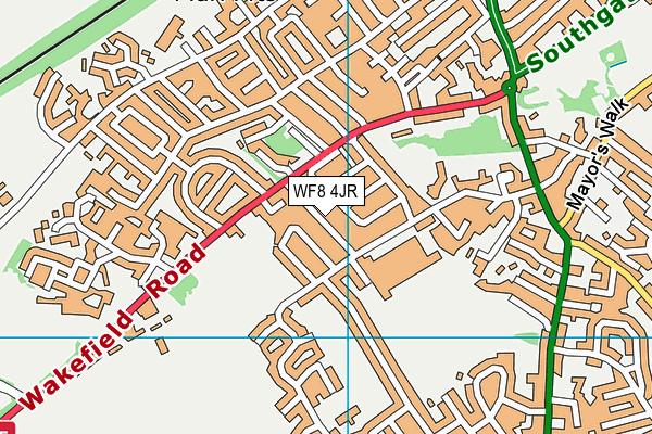 WF8 4JR map - OS VectorMap District (Ordnance Survey) WF8 4JR map - OS VectorMap District (Ordnance Survey)