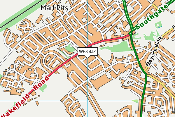 WF8 4JZ map - OS VectorMap District (Ordnance Survey) WF8 4JZ map - OS VectorMap District (Ordnance Survey)