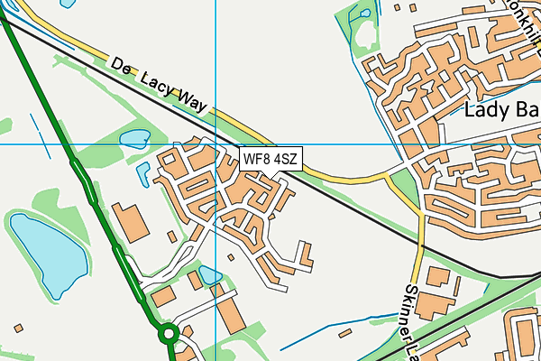 WF8 4SZ map - OS VectorMap District (Ordnance Survey) WF8 4SZ map - OS VectorMap District (Ordnance Survey)