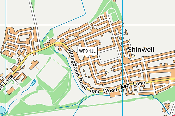 WF9 1JL map - OS VectorMap District (Ordnance Survey) WF9 1JL map - OS VectorMap District (Ordnance Survey)