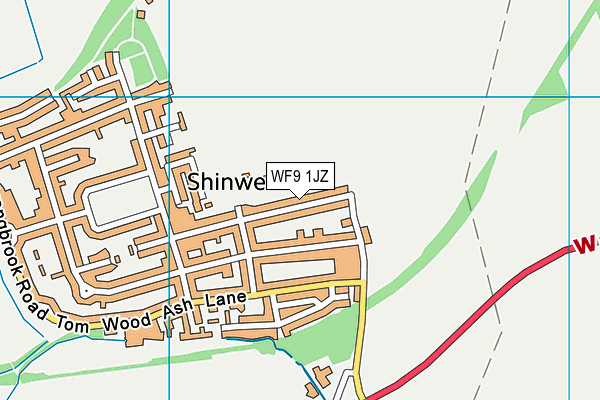 WF9 1JZ map - OS VectorMap District (Ordnance Survey) WF9 1JZ map - OS VectorMap District (Ordnance Survey)