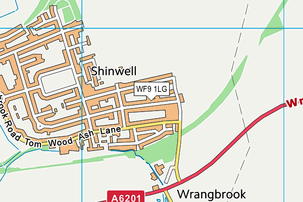 WF9 1LG map - OS VectorMap District (Ordnance Survey) WF9 1LG map - OS VectorMap District (Ordnance Survey)