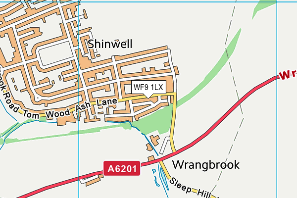 WF9 1LX map - OS VectorMap District (Ordnance Survey) WF9 1LX map - OS VectorMap District (Ordnance Survey)