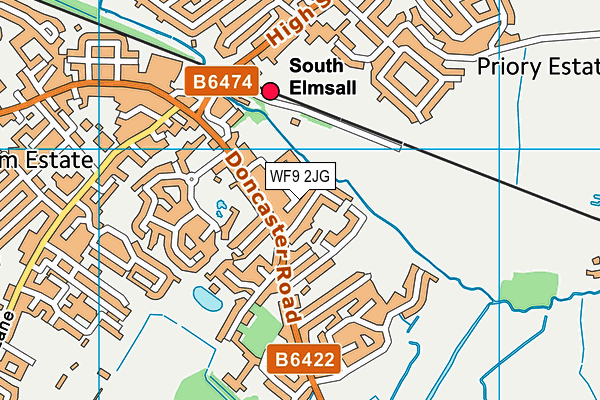 WF9 2JG map - OS VectorMap District (Ordnance Survey) WF9 2JG map - OS VectorMap District (Ordnance Survey)
