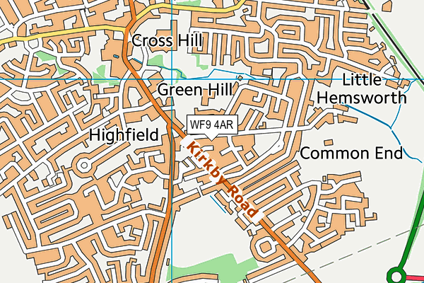 WF9 4AR map - OS VectorMap District (Ordnance Survey) WF9 4AR map - OS VectorMap District (Ordnance Survey)