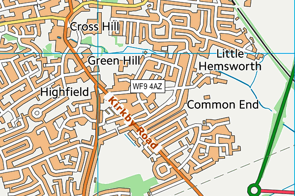 WF9 4AZ map - OS VectorMap District (Ordnance Survey) WF9 4AZ map - OS VectorMap District (Ordnance Survey)