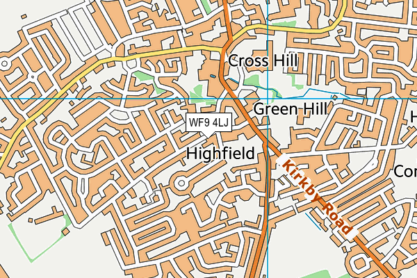 WF9 4LJ map - OS VectorMap District (Ordnance Survey) WF9 4LJ map - OS VectorMap District (Ordnance Survey)
