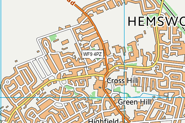 WF9 4PZ map - OS VectorMap District (Ordnance Survey) WF9 4PZ map - OS VectorMap District (Ordnance Survey)
