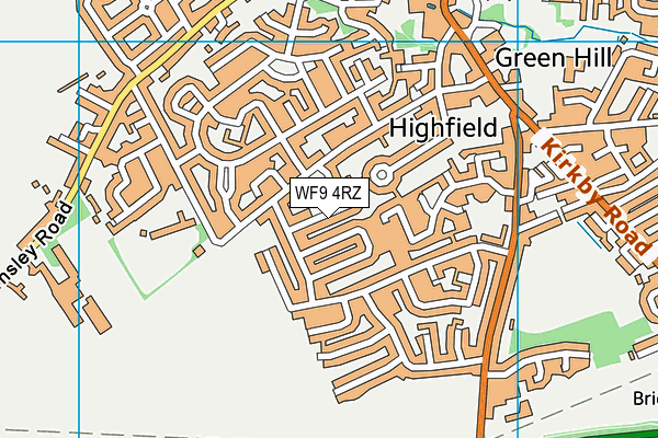 WF9 4RZ map - OS VectorMap District (Ordnance Survey) WF9 4RZ map - OS VectorMap District (Ordnance Survey)