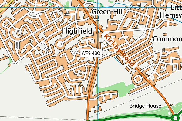 WF9 4SQ map - OS VectorMap District (Ordnance Survey) WF9 4SQ map - OS VectorMap District (Ordnance Survey)