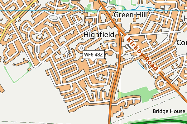 WF9 4SZ map - OS VectorMap District (Ordnance Survey) WF9 4SZ map - OS VectorMap District (Ordnance Survey)