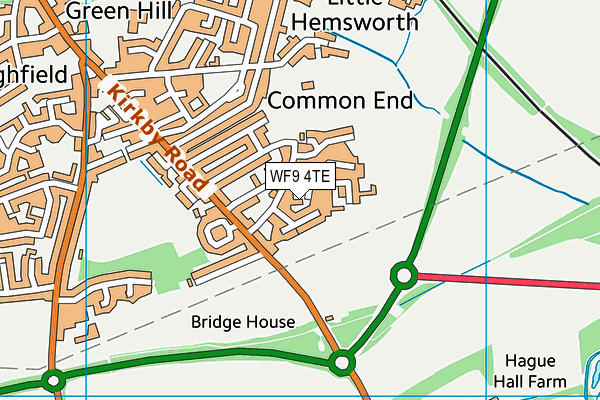 WF9 4TE map - OS VectorMap District (Ordnance Survey) WF9 4TE map - OS VectorMap District (Ordnance Survey)