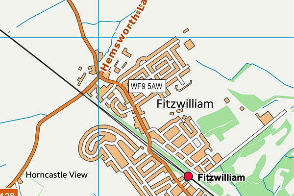 WF9 5AW map - OS VectorMap District (Ordnance Survey)