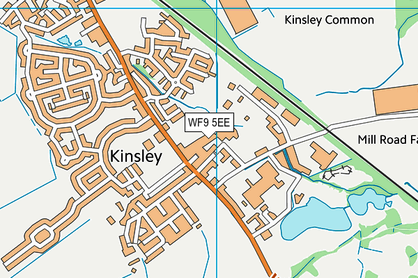 WF9 5EE map - OS VectorMap District (Ordnance Survey) WF9 5EE map - OS VectorMap District (Ordnance Survey)