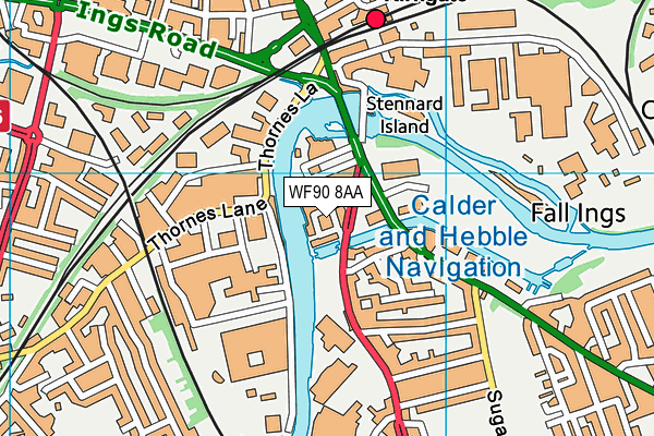 WF90 8AA map - OS VectorMap District (Ordnance Survey) WF90 8AA map - OS VectorMap District (Ordnance Survey)