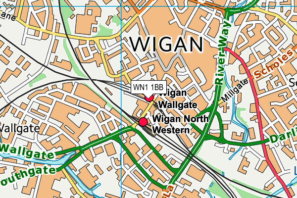 WN1 1BB map - OS VectorMap District (Ordnance Survey) WN1 1BB map - OS VectorMap District (Ordnance Survey)