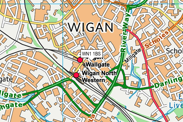 WN1 1BS map - OS VectorMap District (Ordnance Survey) WN1 1BS map - OS VectorMap District (Ordnance Survey)