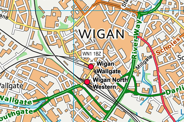 WN1 1BZ map - OS VectorMap District (Ordnance Survey) WN1 1BZ map - OS VectorMap District (Ordnance Survey)