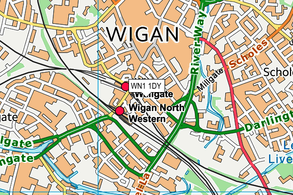 WN1 1DY map - OS VectorMap District (Ordnance Survey) WN1 1DY map - OS VectorMap District (Ordnance Survey)