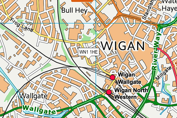 WN1 1HE map - OS VectorMap District (Ordnance Survey) WN1 1HE map - OS VectorMap District (Ordnance Survey)