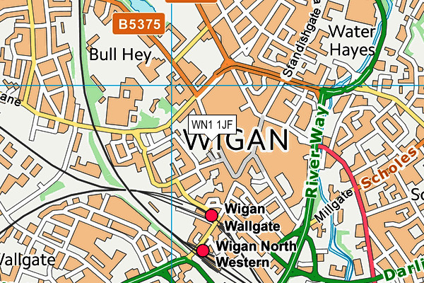WN1 1JF map - OS VectorMap District (Ordnance Survey) WN1 1JF map - OS VectorMap District (Ordnance Survey)