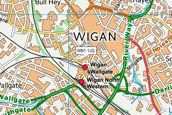 WN1 1JQ map - OS VectorMap District (Ordnance Survey) WN1 1JQ map - OS VectorMap District (Ordnance Survey)