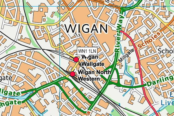 WN1 1LN map - OS VectorMap District (Ordnance Survey) WN1 1LN map - OS VectorMap District (Ordnance Survey)