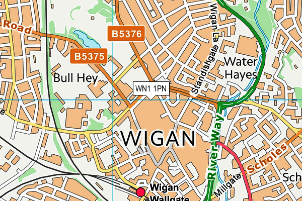 WN1 1PN map - OS VectorMap District (Ordnance Survey) WN1 1PN map - OS VectorMap District (Ordnance Survey)