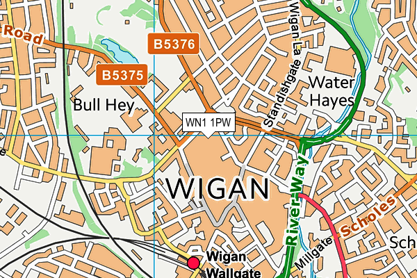 WN1 1PW map - OS VectorMap District (Ordnance Survey) WN1 1PW map - OS VectorMap District (Ordnance Survey)