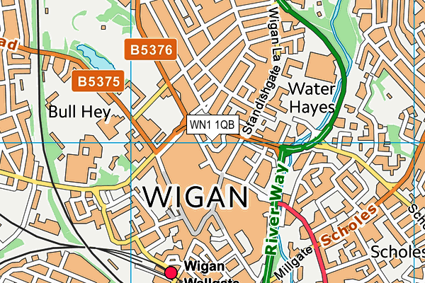 WN1 1QB map - OS VectorMap District (Ordnance Survey) WN1 1QB map - OS VectorMap District (Ordnance Survey)