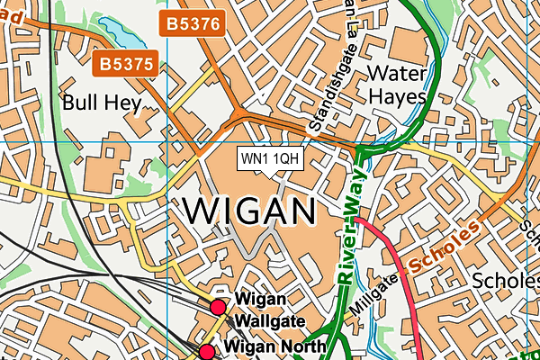 WN1 1QH map - OS VectorMap District (Ordnance Survey) WN1 1QH map - OS VectorMap District (Ordnance Survey)