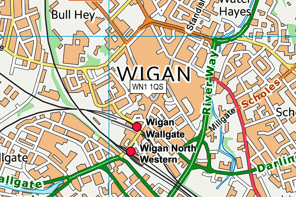 WN1 1QS map - OS VectorMap District (Ordnance Survey) WN1 1QS map - OS VectorMap District (Ordnance Survey)