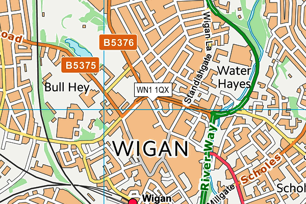 WN1 1QX map - OS VectorMap District (Ordnance Survey) WN1 1QX map - OS VectorMap District (Ordnance Survey)