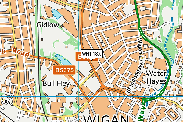 WN1 1SX map - OS VectorMap District (Ordnance Survey)