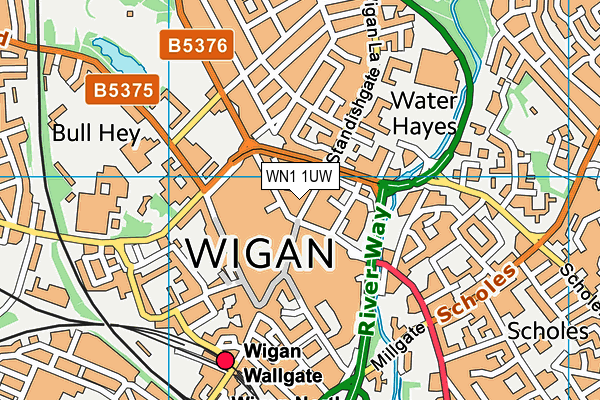 WN1 1UW map - OS VectorMap District (Ordnance Survey) WN1 1UW map - OS VectorMap District (Ordnance Survey)