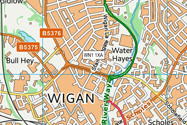 WN1 1XA map - OS VectorMap District (Ordnance Survey)