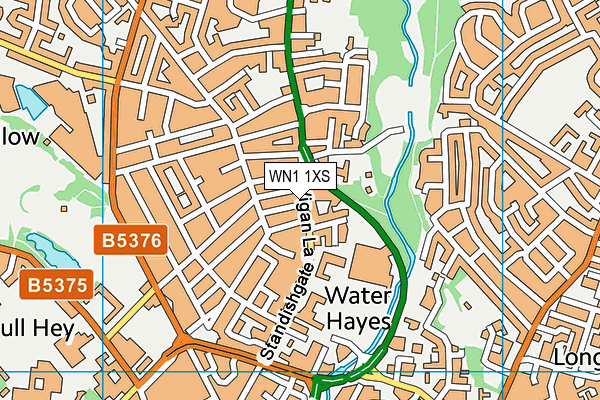 WN1 1XS map - OS VectorMap District (Ordnance Survey) WN1 1XS map - OS VectorMap District (Ordnance Survey)