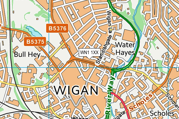 WN1 1XX map - OS VectorMap District (Ordnance Survey) WN1 1XX map - OS VectorMap District (Ordnance Survey)